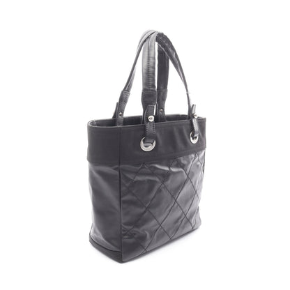 パリビアリッツPM ハンドバッグ トートバッグ コーティングキャンバス レザー ブラック シルバー金具 シャネル バッグ CHANEL