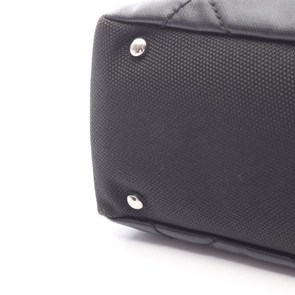 パリビアリッツPM ハンドバッグ トートバッグ コーティングキャンバス レザー ブラック シルバー金具 シャネル バッグ CHANEL