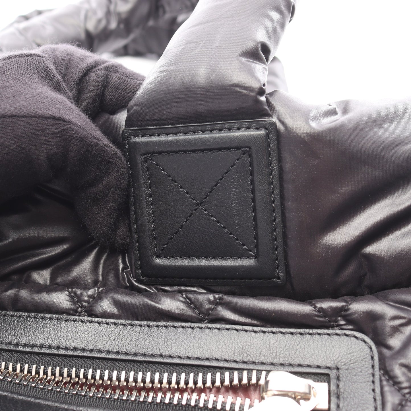 コココクーンMM ハンドバッグ トートバッグ ナイロン レザー ブラック シルバー金具 シャネル バッグ CHANEL
