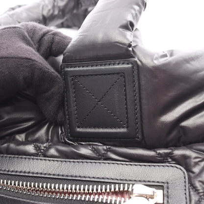 コココクーンMM ハンドバッグ トートバッグ ナイロン レザー ブラック シルバー金具 シャネル バッグ CHANEL