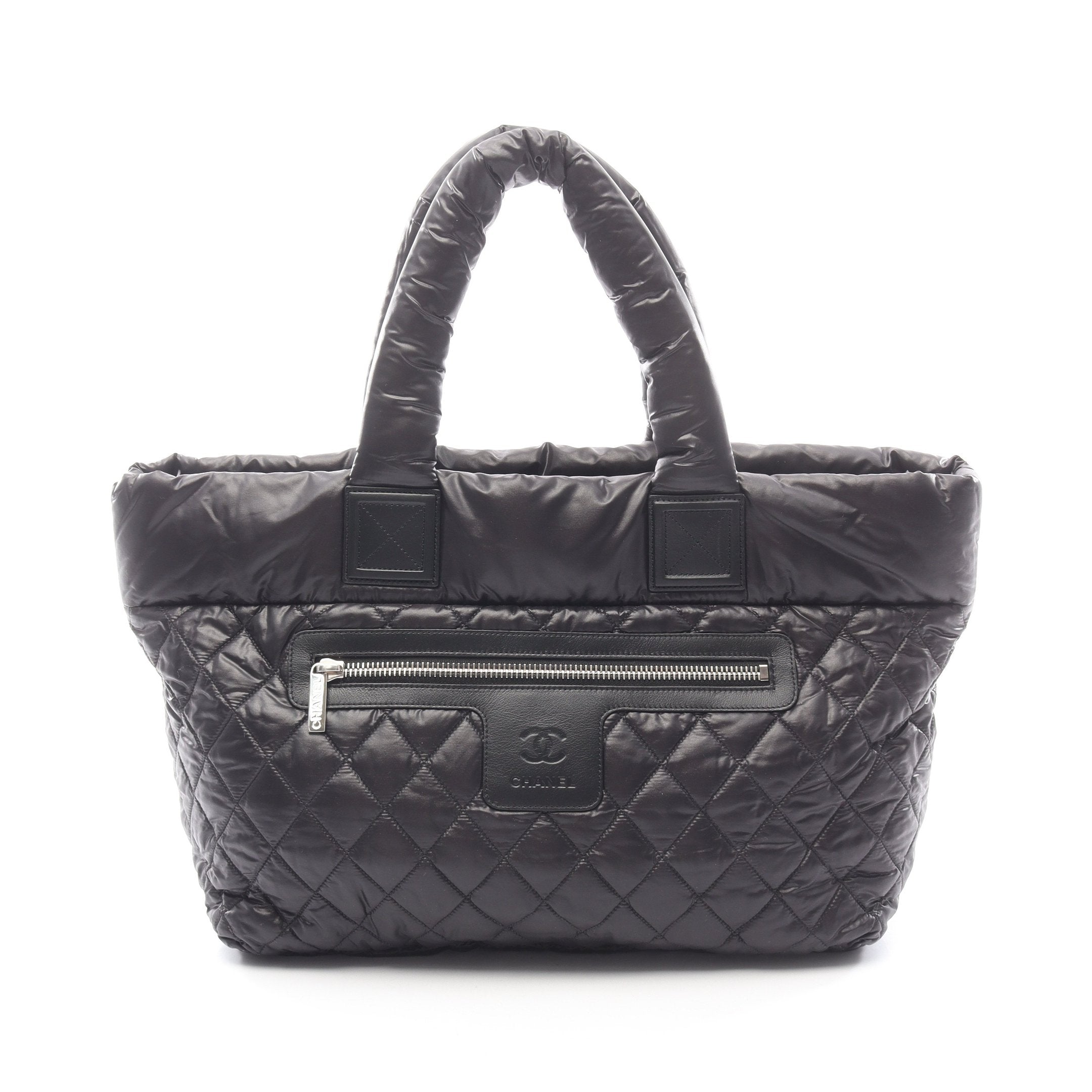 CHANEL シャネルトートバッグ　コココクーン　ナイロン　ブラック　MM 美品 コココクーンMM ハンドバッグ トートバッグ ナイロン レザー ブラック