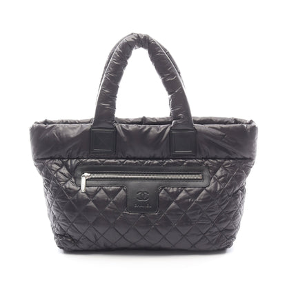 コココクーンMM ハンドバッグ トートバッグ ナイロン レザー ブラック シルバー金具 シャネル バッグ CHANEL