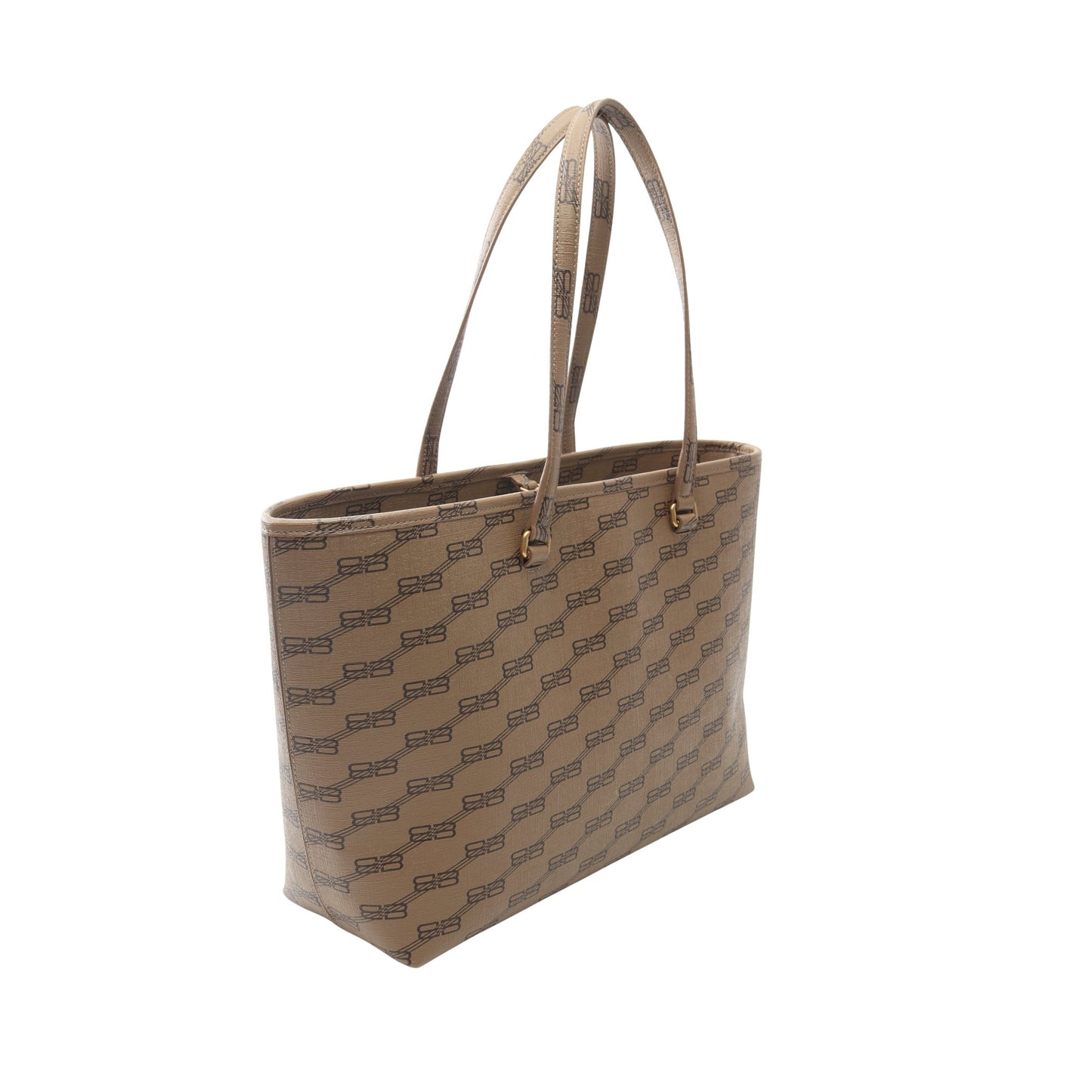 SIGNATURE SHOPPER M BBモノグラム ショルダーバッグ トートバッグ PVC グレーブラウン バレンシアガ バッグ BALENCIAGA