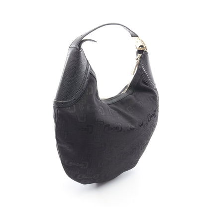 ホースビット ワンショルダーバッグ キャンバス レザー ブラック グッチ バッグ GUCCI