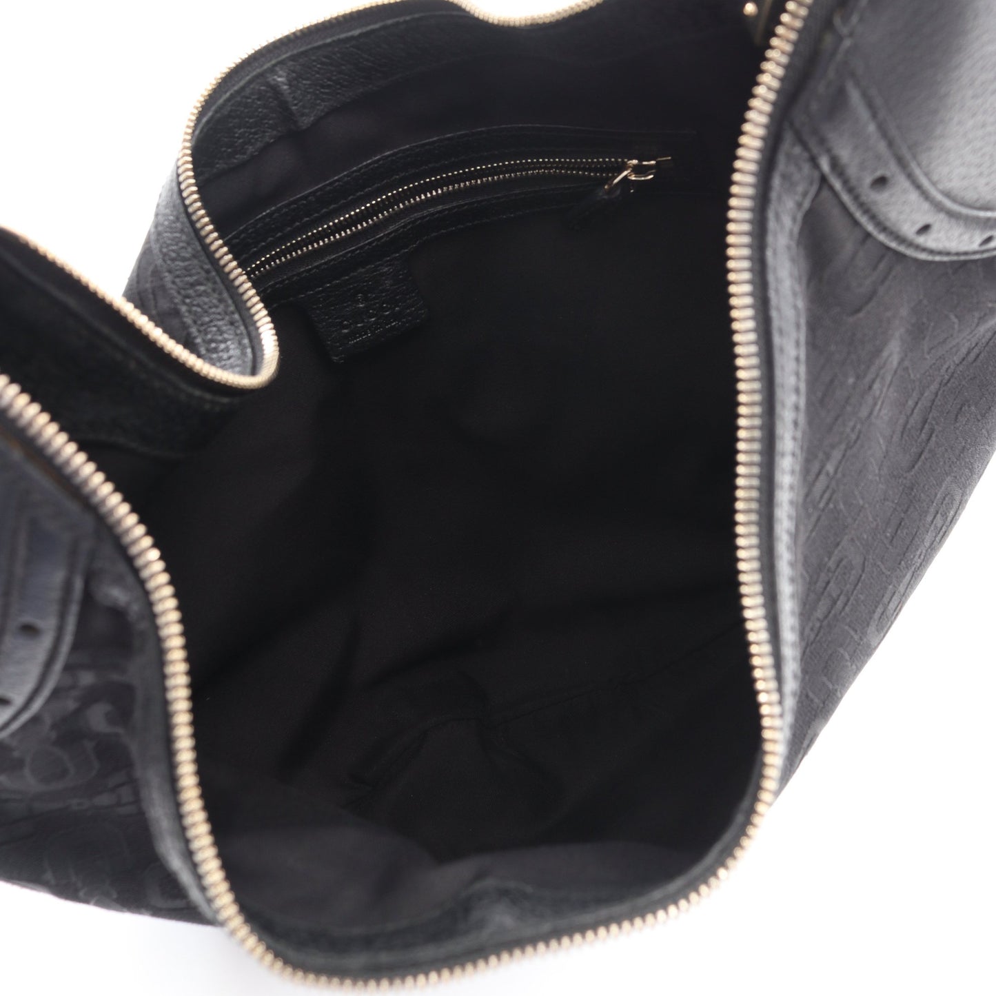 ホースビット ワンショルダーバッグ キャンバス レザー ブラック グッチ バッグ GUCCI