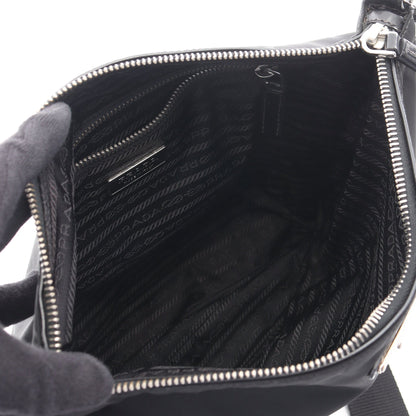 TESSUTO LIGHT ショルダーバッグ ナイロン レザー ブラック プラダ バッグ PRADA