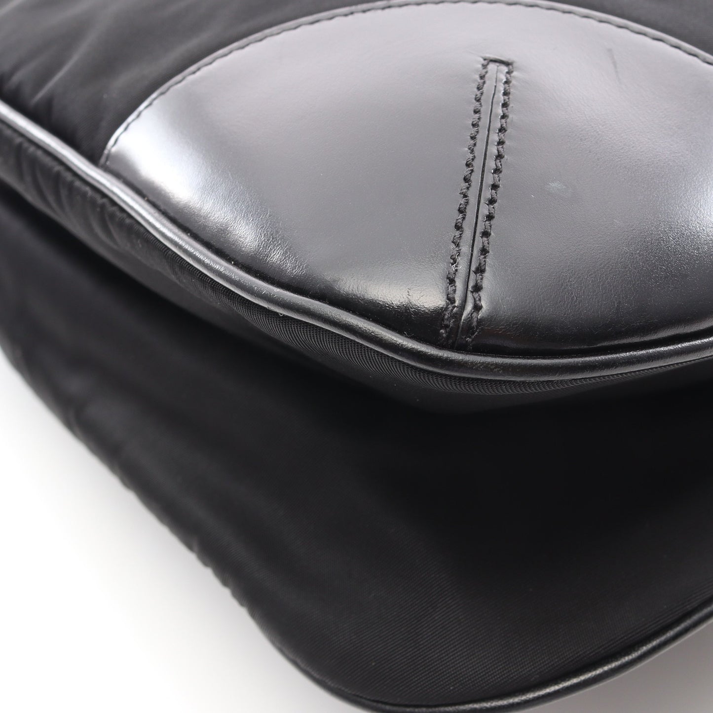 TESSUTO LIGHT ショルダーバッグ ナイロン レザー ブラック プラダ バッグ PRADA