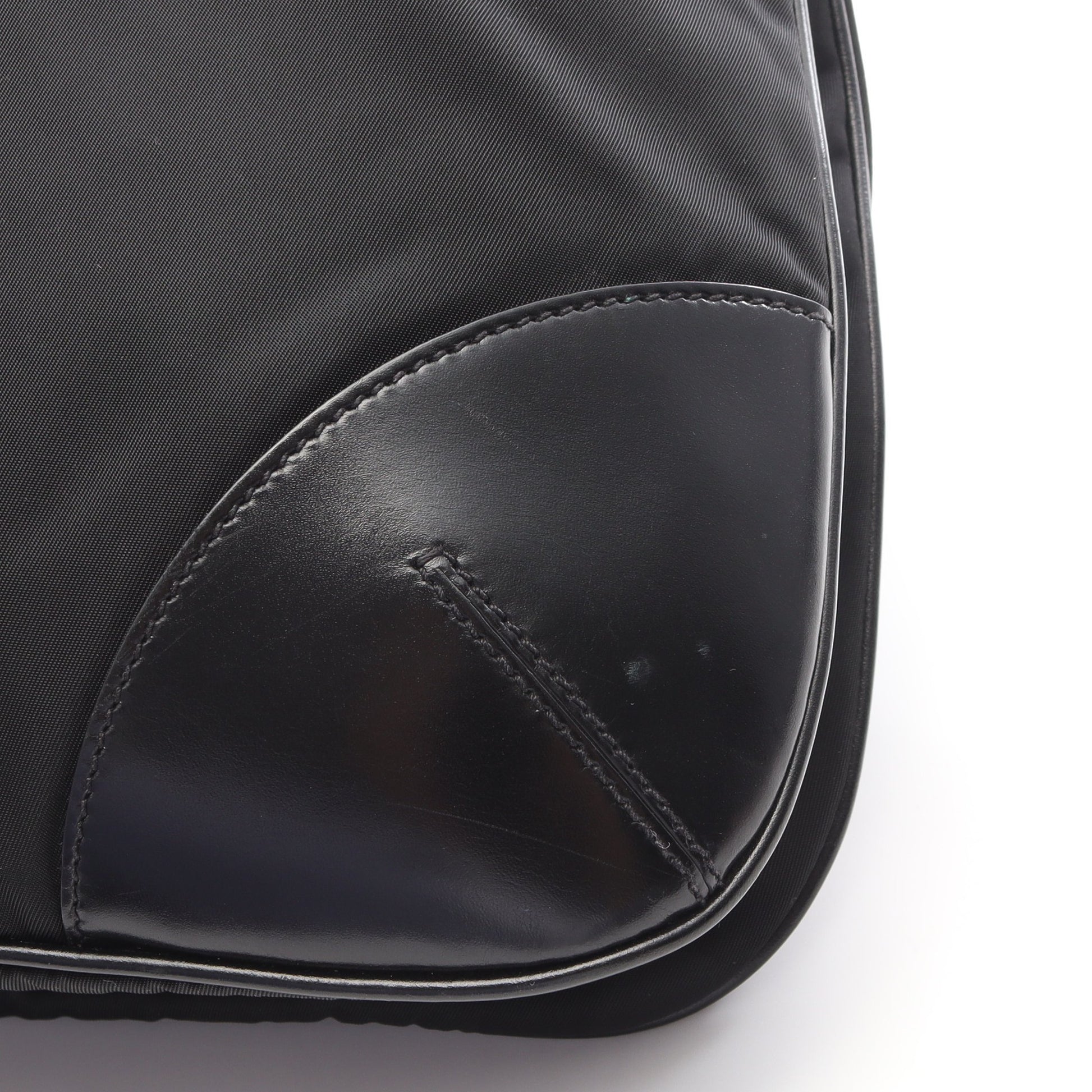 TESSUTO LIGHT ショルダーバッグ ナイロン レザー ブラック プラダ バッグ PRADA