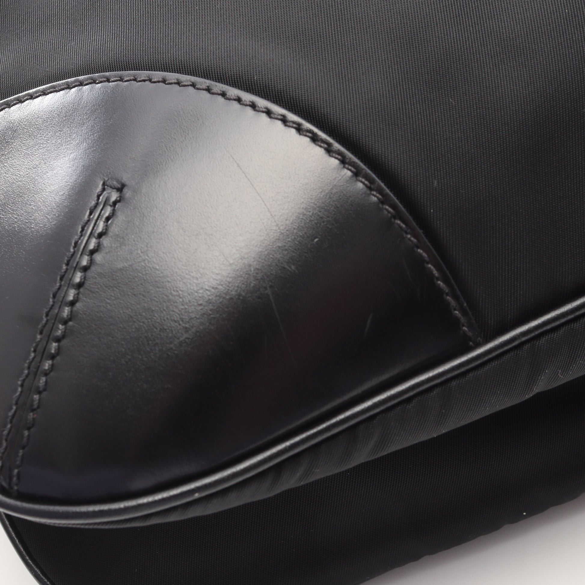 TESSUTO LIGHT ショルダーバッグ ナイロン レザー ブラック プラダ バッグ PRADA