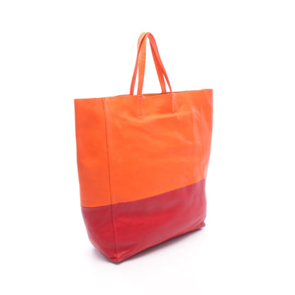 ホリゾンタルカバ ハンドバッグ トートバッグ レザー オレンジ レッド セリーヌ バッグ CELINE