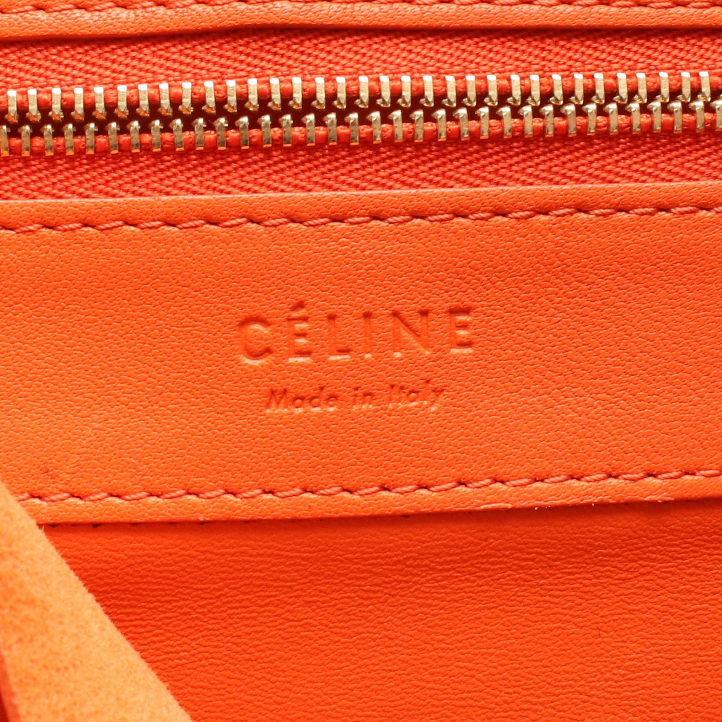 ホリゾンタルカバ ハンドバッグ トートバッグ レザー オレンジ レッド セリーヌ バッグ CELINE