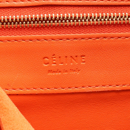 ホリゾンタルカバ ハンドバッグ トートバッグ レザー オレンジ レッド セリーヌ バッグ CELINE