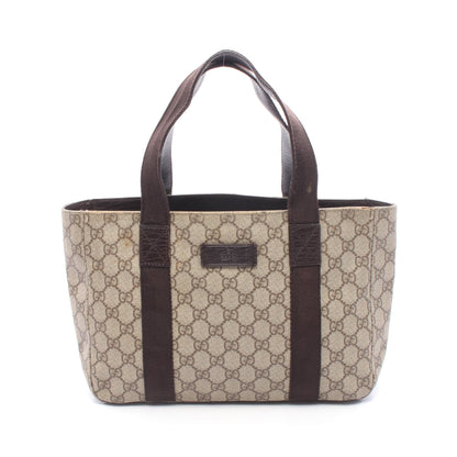 GGスプリーム ハンドバッグ トートバッグ PVC レザー ベージュ ダークブラウン グッチ バッグ GUCCI