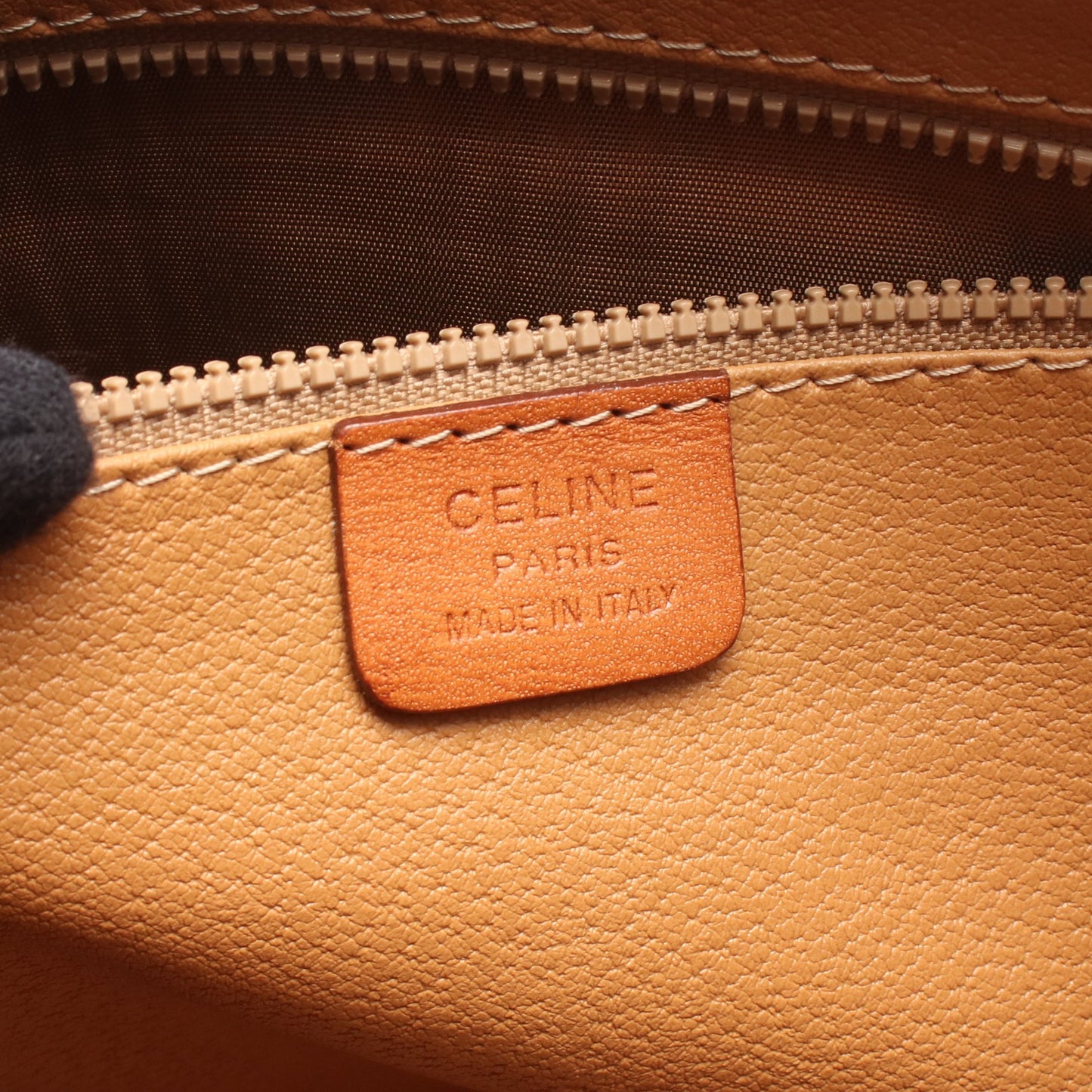 マカダム ハンドバッグ ミニボストンバッグ PVC レザー ダークブラウン ブラウン セリーヌ バッグ CELINE