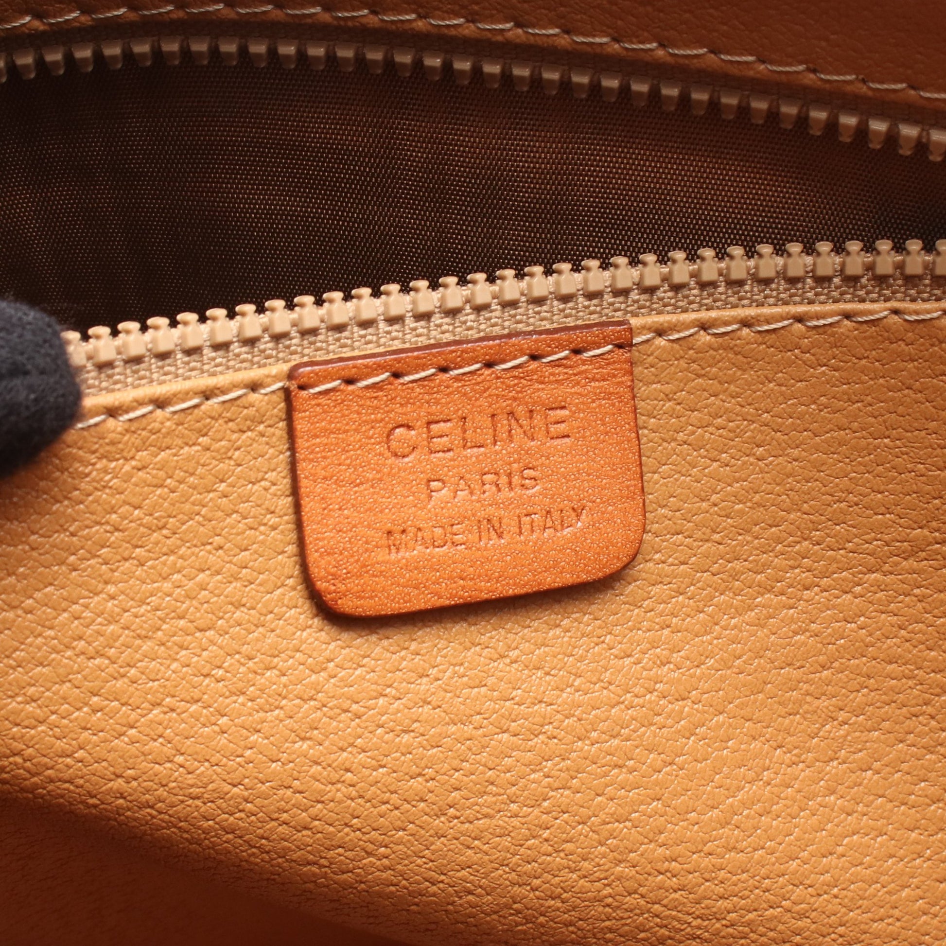 マカダム ハンドバッグ ミニボストンバッグ PVC レザー ダークブラウン ブラウン セリーヌ バッグ CELINE