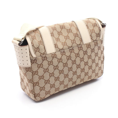 GGキャンバス ショルダーバッグ キャンバス レザー ベージュ ブラウン アイボリー グッチ バッグ GUCCI