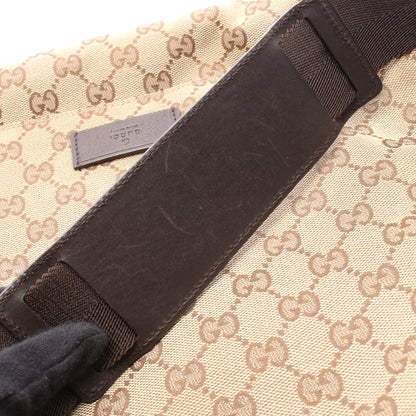 GGキャンバス ショルダーバッグ キャンバス レザー ベージュ ブラウン ダークブラウン グッチ バッグ GUCCI