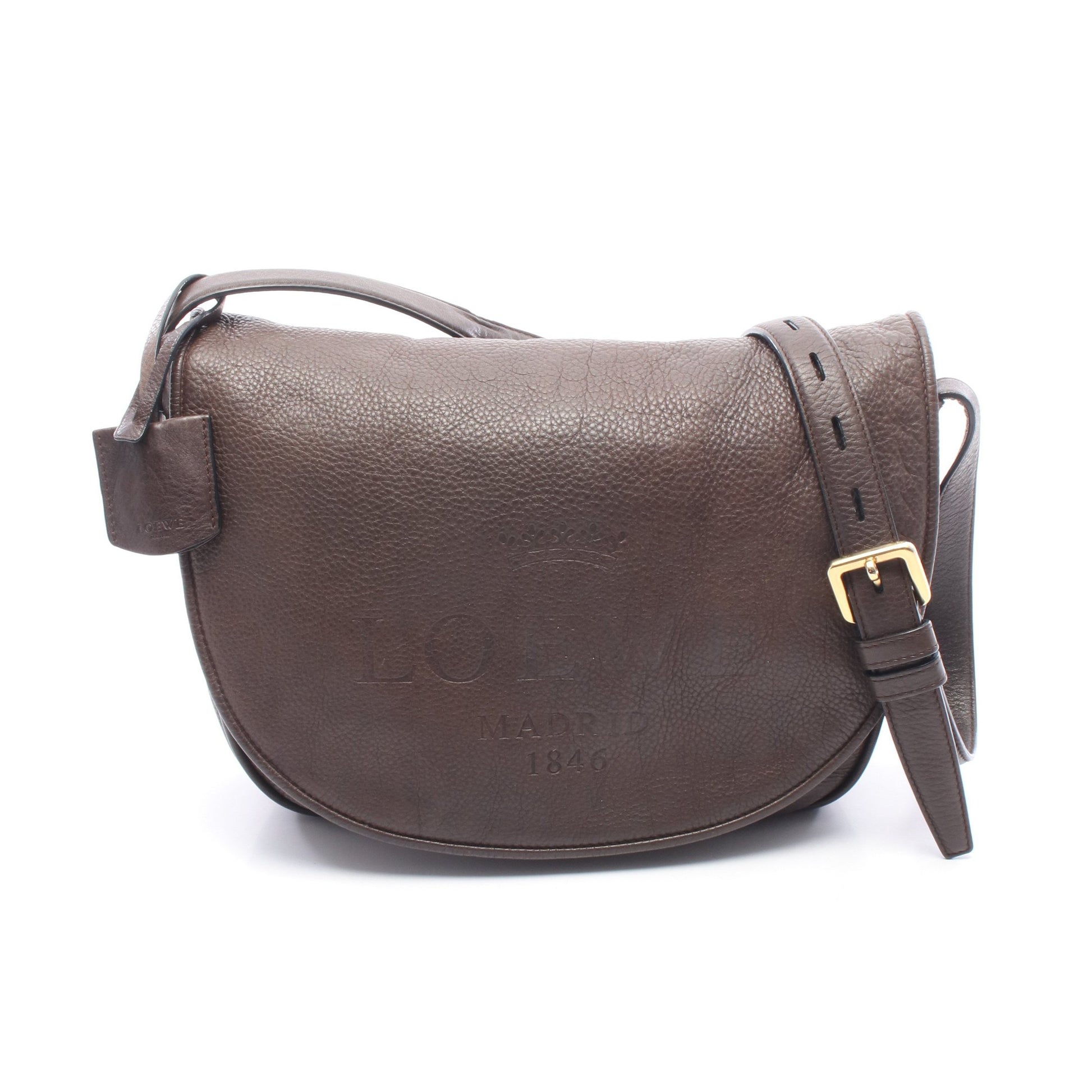 ヘリテージ ショルダーバッグ レザー ダークブラウン ロエベ バッグ LOEWE