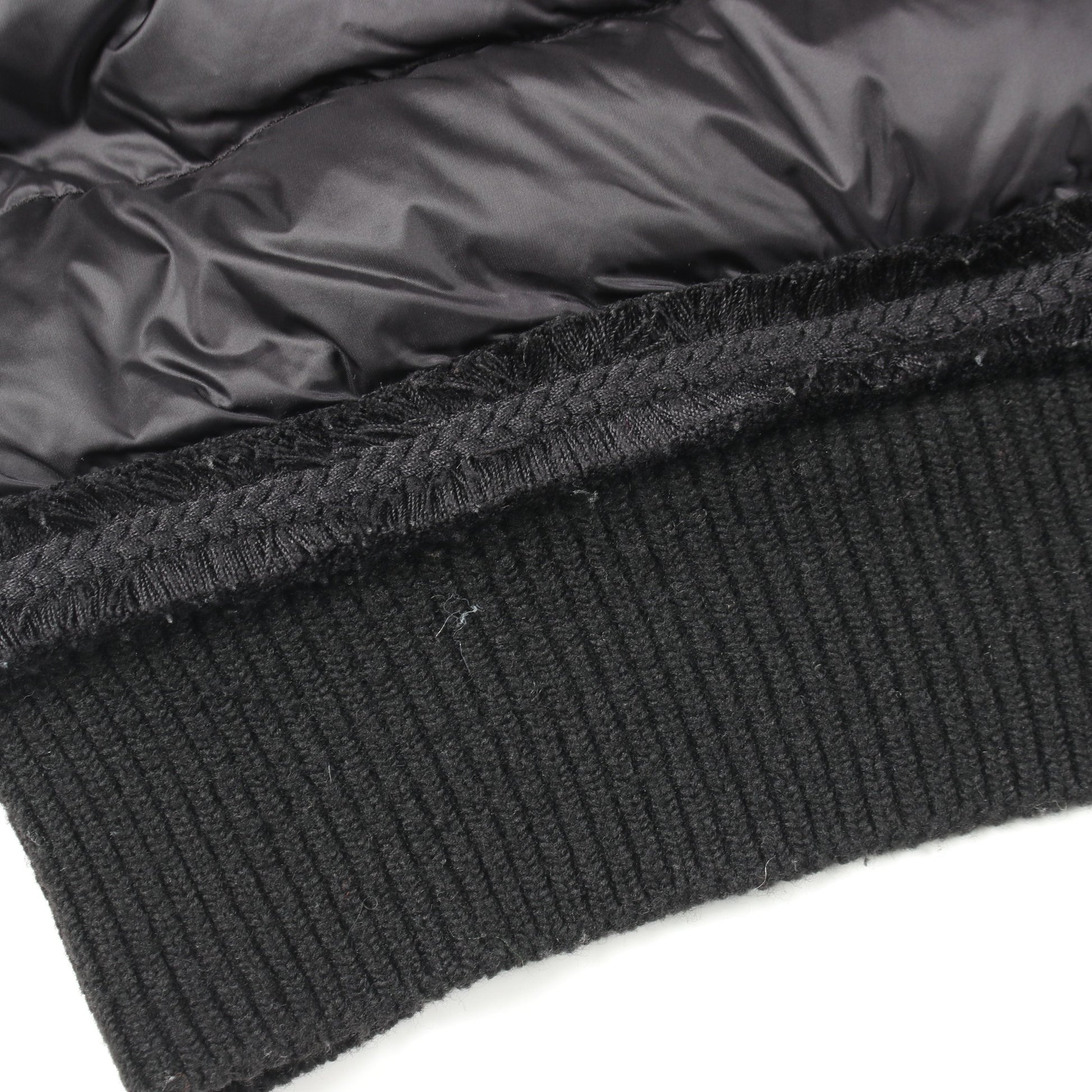 ニット切替 ダウンジャケット ナイロン ウール ブラック モンクレール アウター MONCLER