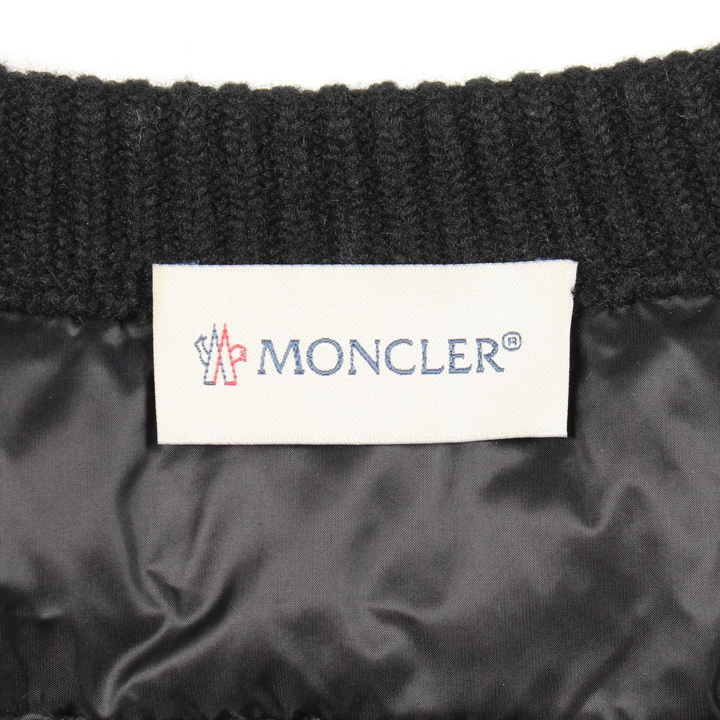 ニット切替 ダウンジャケット ナイロン ウール ブラック モンクレール アウター MONCLER