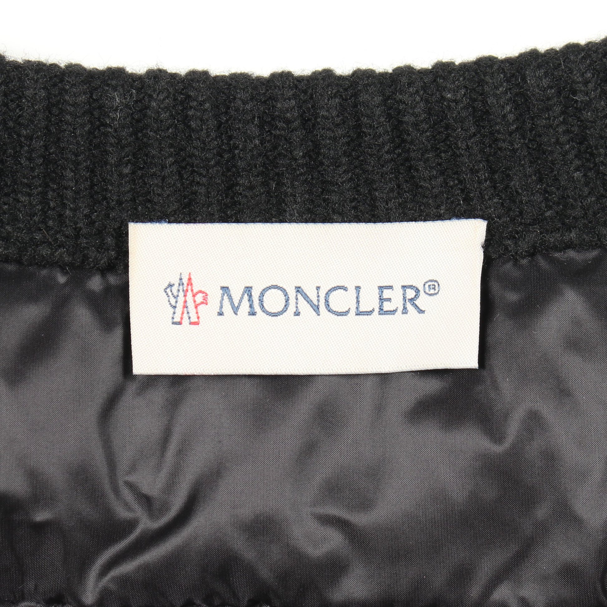 ニット切替 ダウンジャケット ナイロン ウール ブラック モンクレール アウター MONCLER