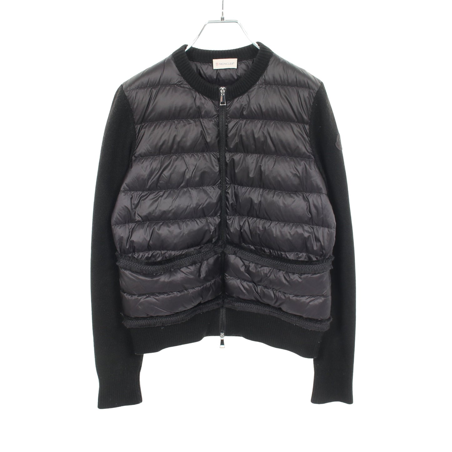 ニット切替 ダウンジャケット ナイロン ウール ブラック モンクレール アウター MONCLER