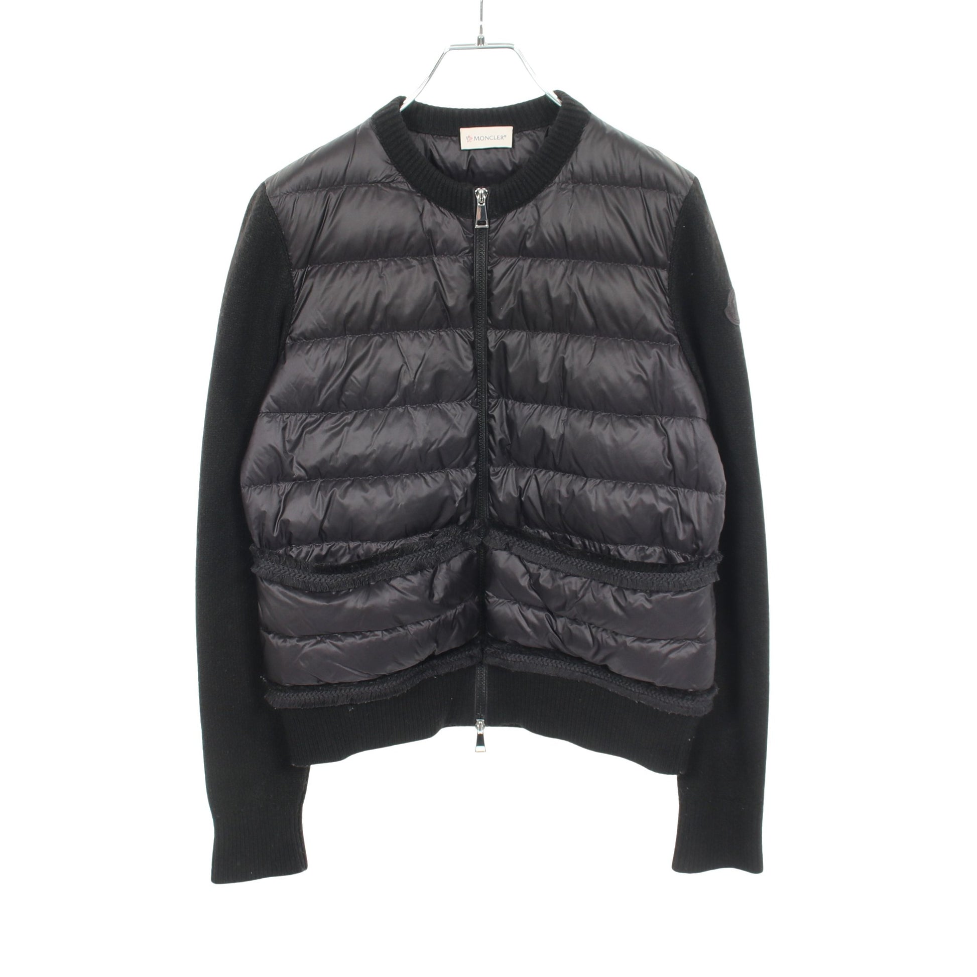ニット切替 ダウンジャケット ナイロン ウール ブラック モンクレール アウター MONCLER