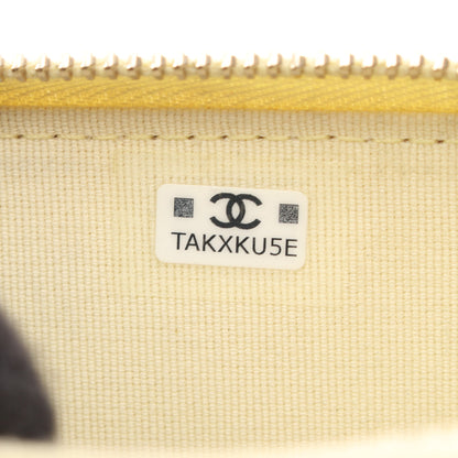 19 ディズヌフ マトラッセ コインケース ラムスキン ライトイエロー シルバー金具 シャネル