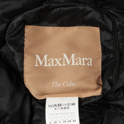 リバーシブル フード付き ダウンコート ナイロン ブラック マックスマーラ