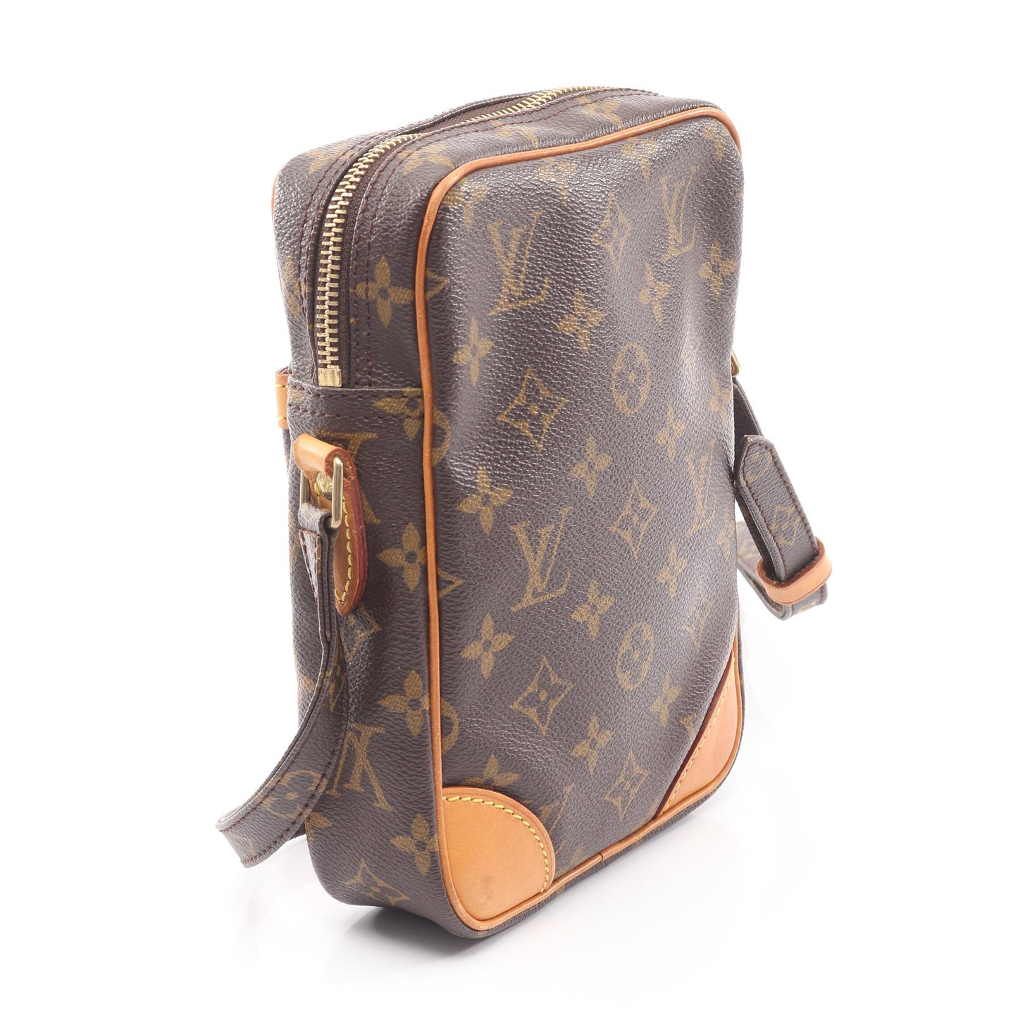 ダヌーブ モノグラム ショルダーバッグ PVC レザー ブラウン ルイヴィトン バッグ LOUIS VUITTON