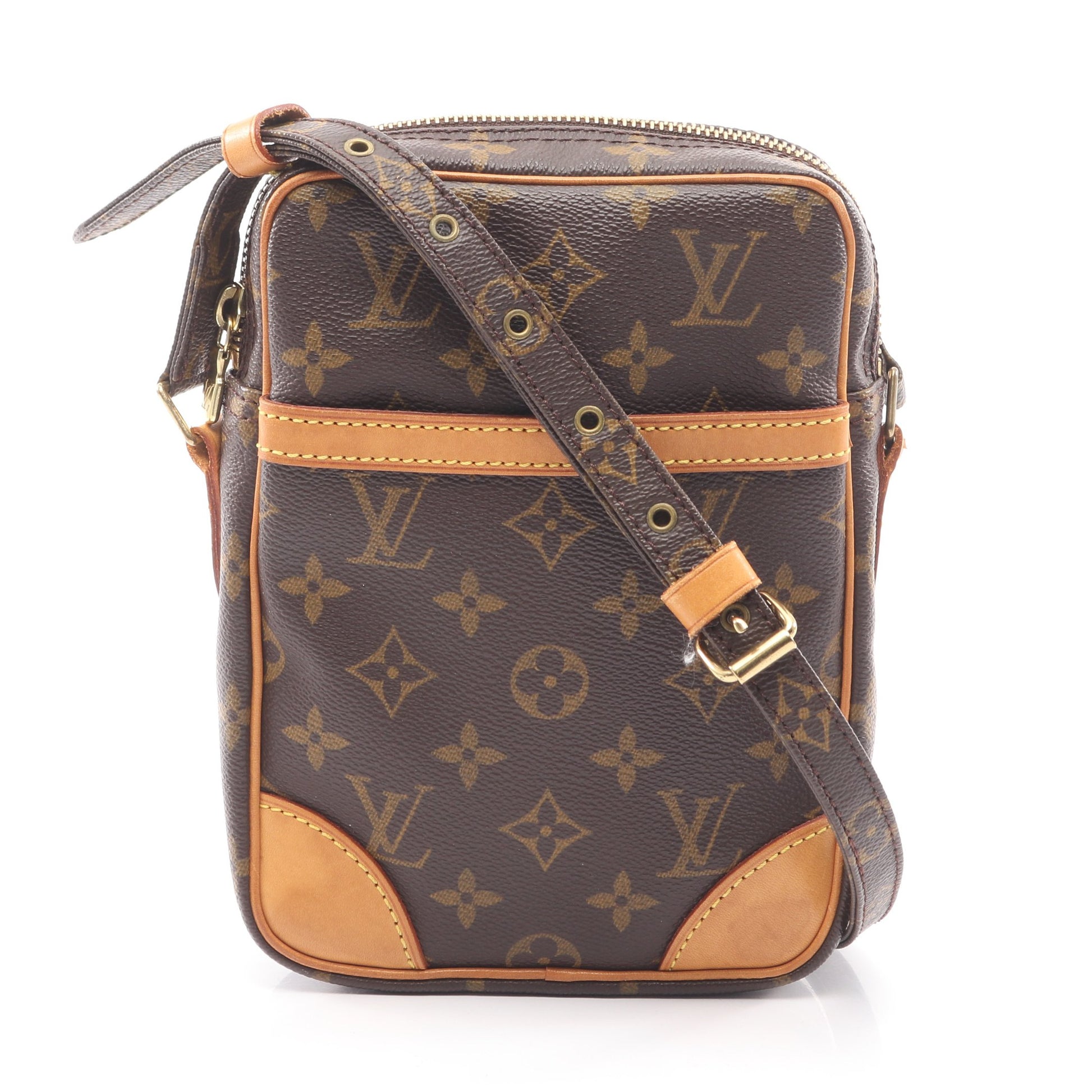 ダヌーブ モノグラム ショルダーバッグ PVC レザー ブラウン ルイヴィトン バッグ LOUIS VUITTON