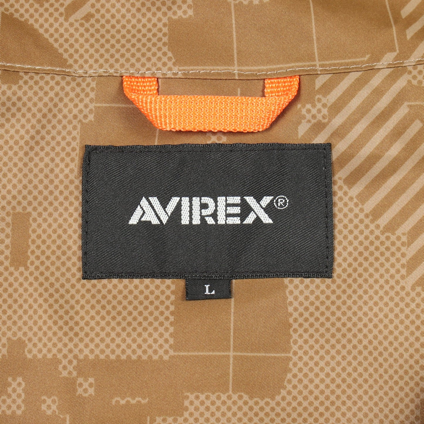 総柄 フード付き ジャケット カーキブラウン アビレックス アウター AVIREX
