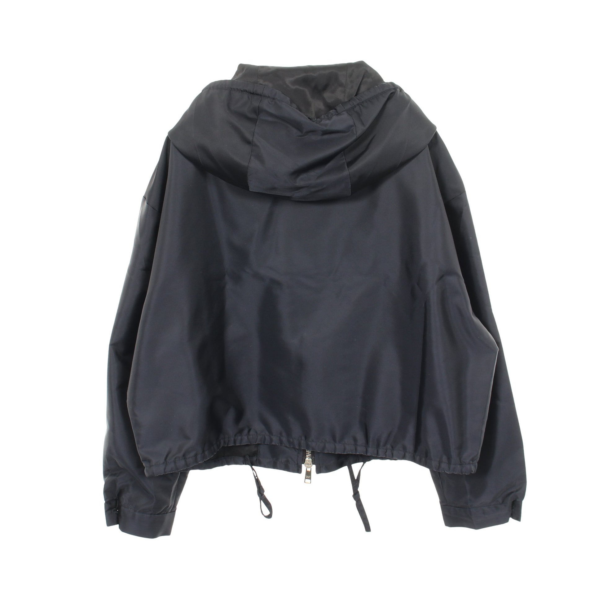 ビジュー フード付き ジャケット ナイロン ネイビー プラダ アウター PRADA