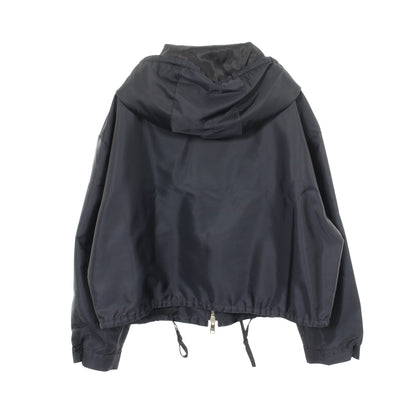 ビジュー フード付き ジャケット ナイロン ネイビー プラダ アウター PRADA