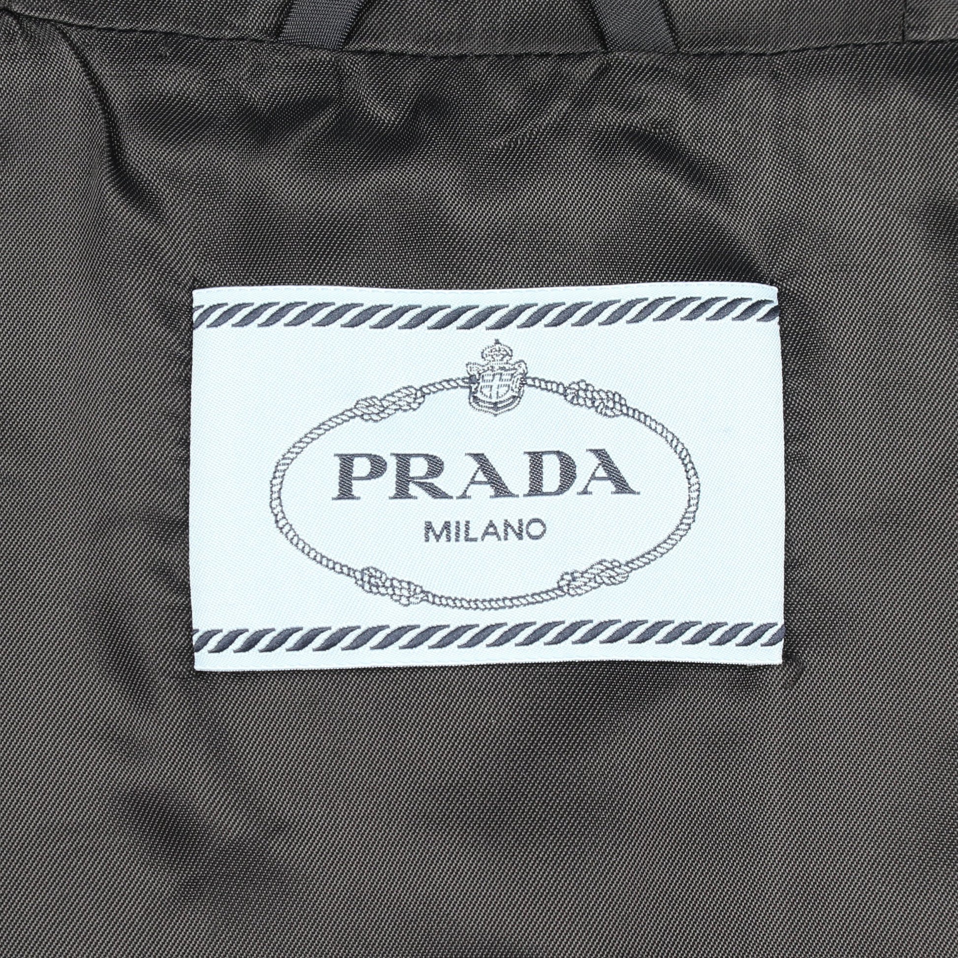 ビジュー フード付き ジャケット ナイロン ネイビー プラダ アウター PRADA