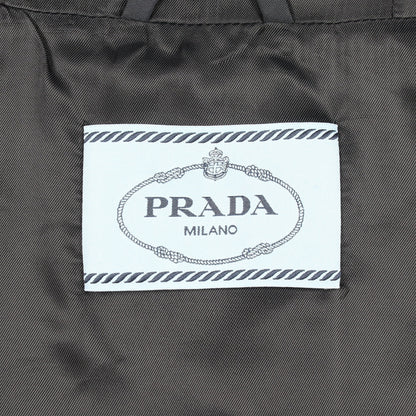 ビジュー フード付き ジャケット ナイロン ネイビー プラダ アウター PRADA