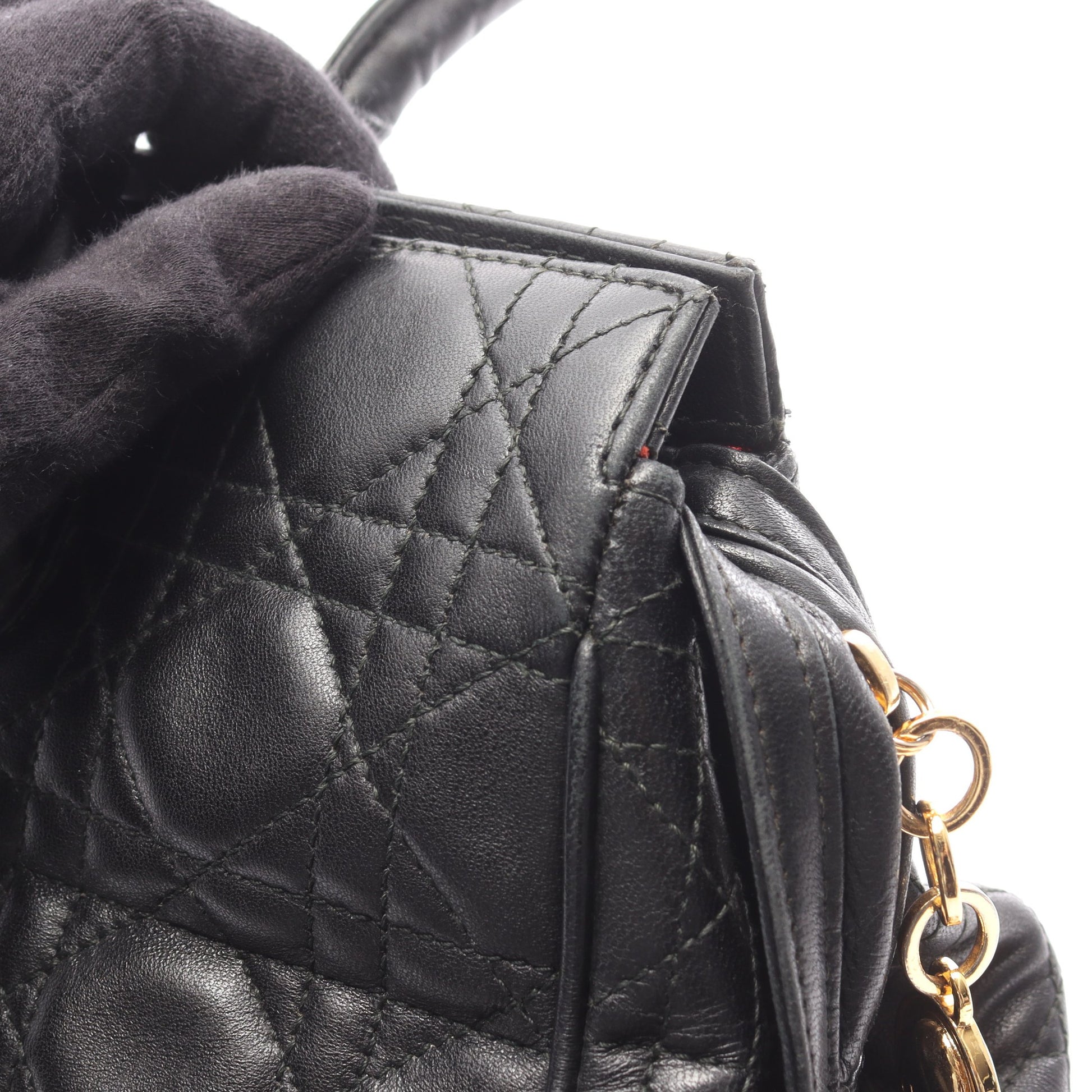 レディディオール カナージュ ショルダーバッグ レザー ブラック クリスチャンディオール バッグ Christian Dior