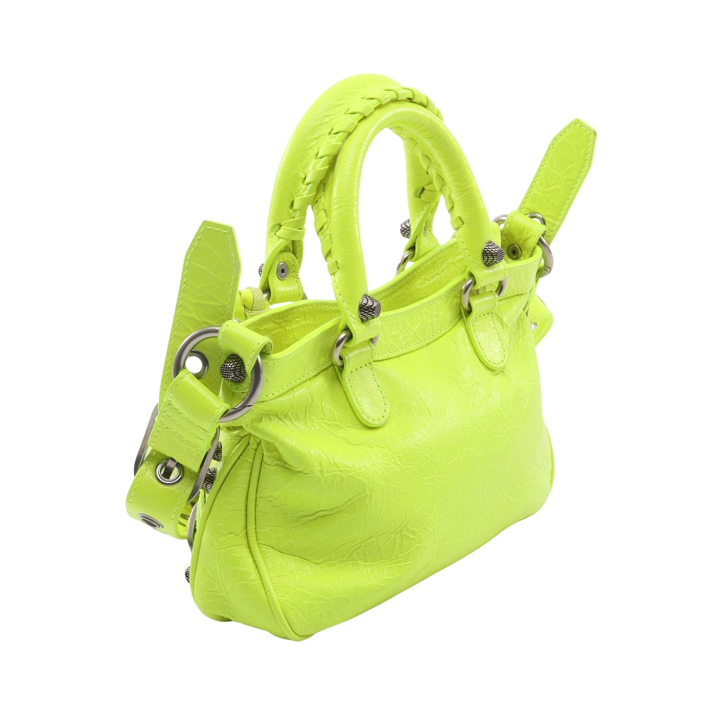 ネオ カゴール S 2WAY ハンドバッグ レザー イエローグリーン バレンシアガ バッグ BALENCIAGA
