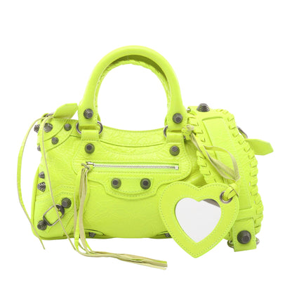 ネオ カゴール S 2WAY ハンドバッグ レザー イエローグリーン バレンシアガ バッグ BALENCIAGA