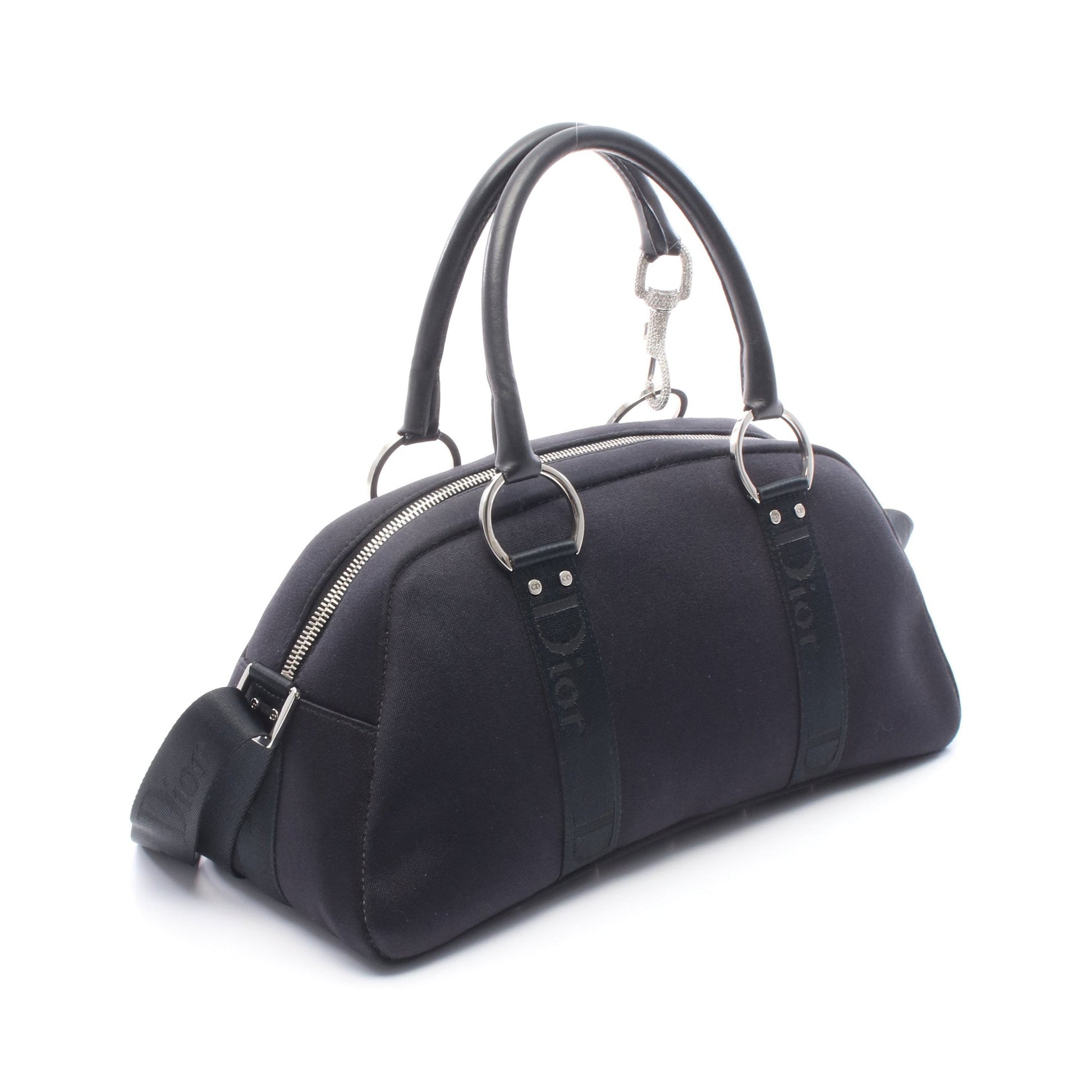 ハードコア 2WAY ハンドバッグ ミニボストンバッグ キャンバス レザー ブラック クリスチャンディオール バッグ Christian Dior