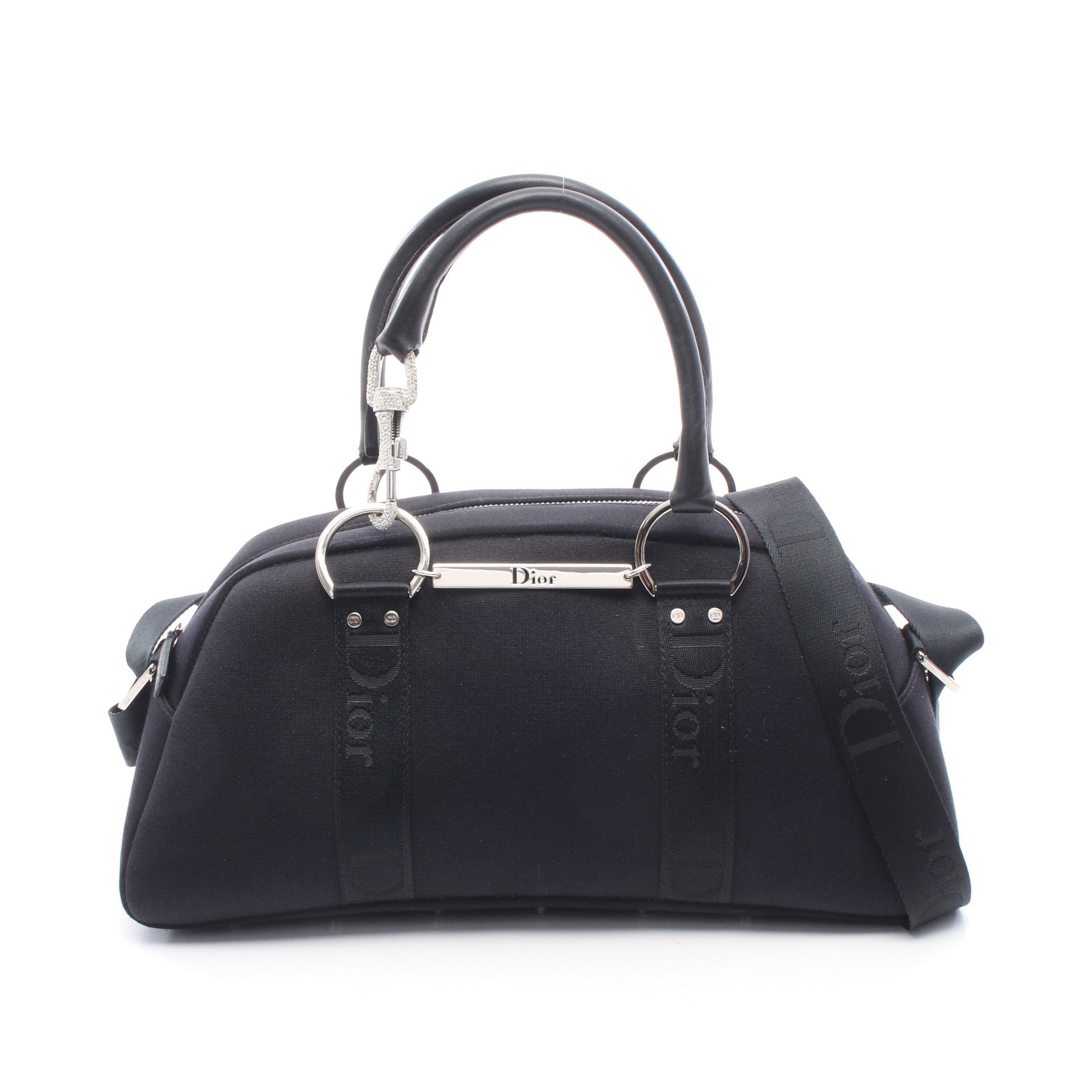 ハードコア 2WAY ハンドバッグ ミニボストンバッグ キャンバス レザー ブラック クリスチャンディオール バッグ Christian Dior
