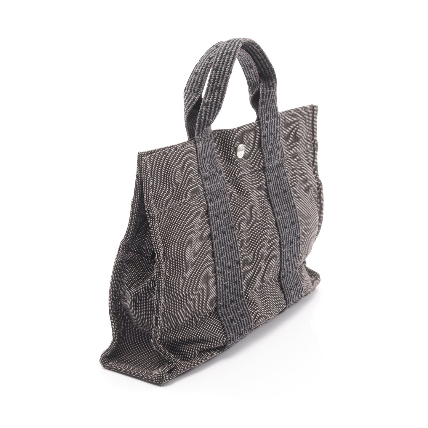 エールラインPM ハンドバッグ トートバッグ ナイロンキャンバス ダークグレー シルバー金具 エルメス バッグ HERMES