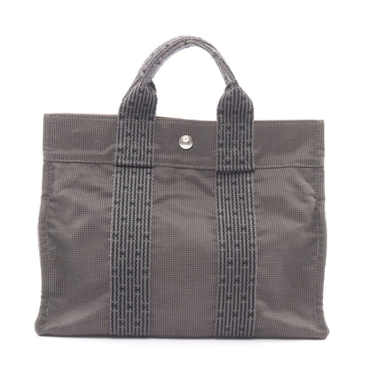 エールラインPM ハンドバッグ トートバッグ ナイロンキャンバス ダークグレー シルバー金具 エルメス バッグ HERMES