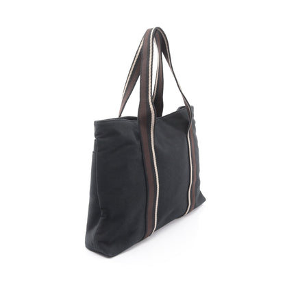 トロカホリゾンタルMM ハンドバッグ トートバッグ キャンバス レザー ブラック シルバー金具 エルメス バッグ HERMES