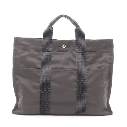 エールラインMM ハンドバッグ トートバッグ ナイロンキャンバス ダークグレー シルバー金具 エルメス バッグ HERMES