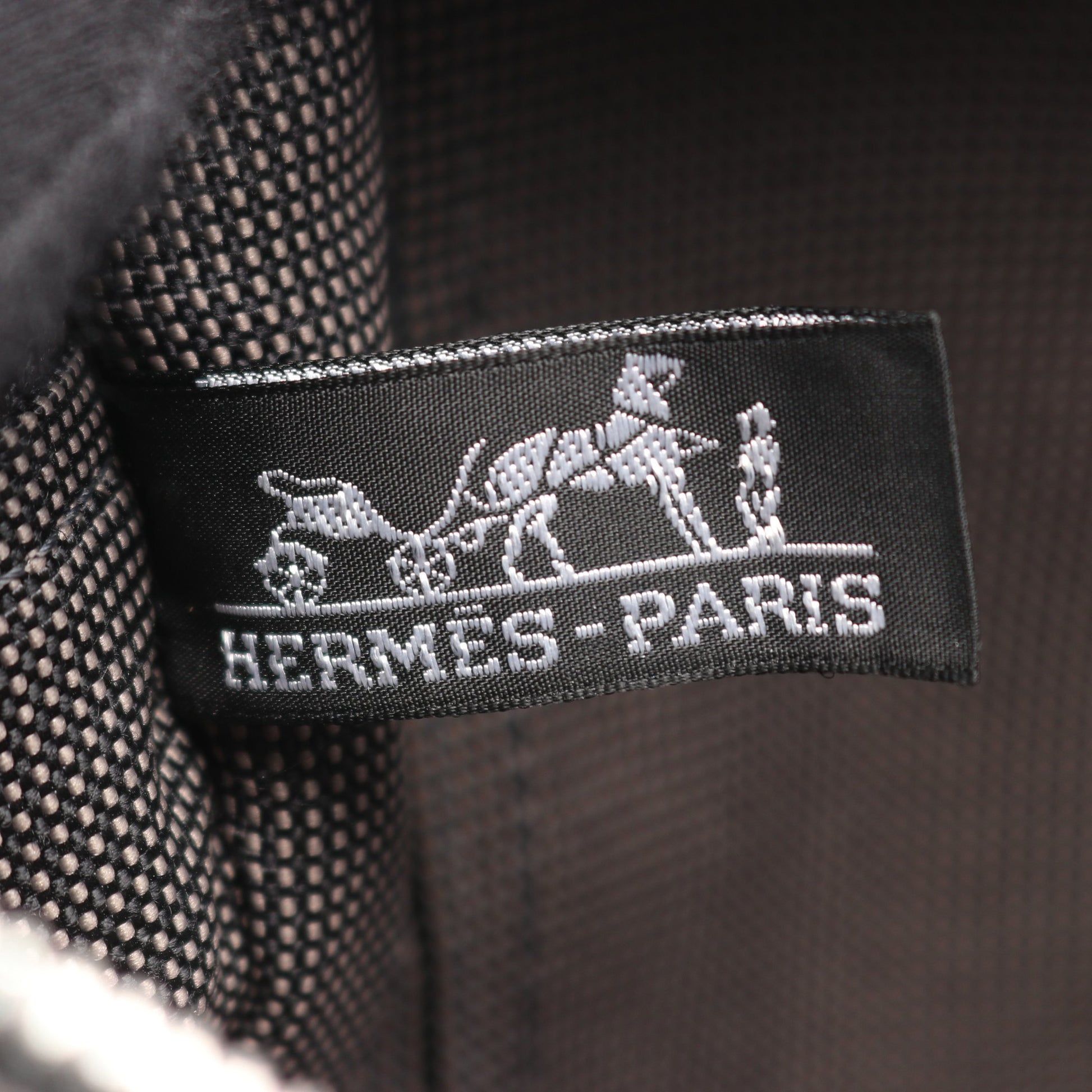 エールラインMM ハンドバッグ トートバッグ ナイロンキャンバス ダークグレー シルバー金具 エルメス バッグ HERMES