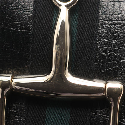 ハスラービット GGキャンバス ワンショルダーバッグ キャンバス レザー ブラック グッチ バッグ GUCCI