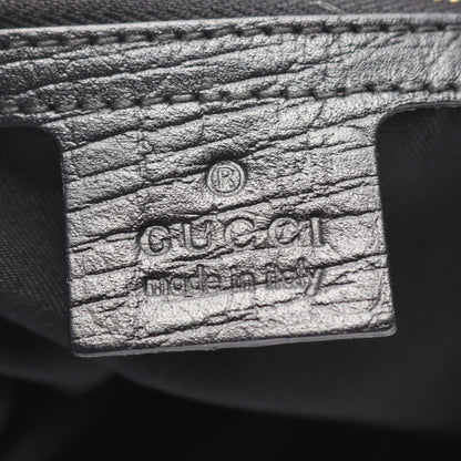 ハスラービット GGキャンバス ワンショルダーバッグ キャンバス レザー ブラック グッチ バッグ GUCCI