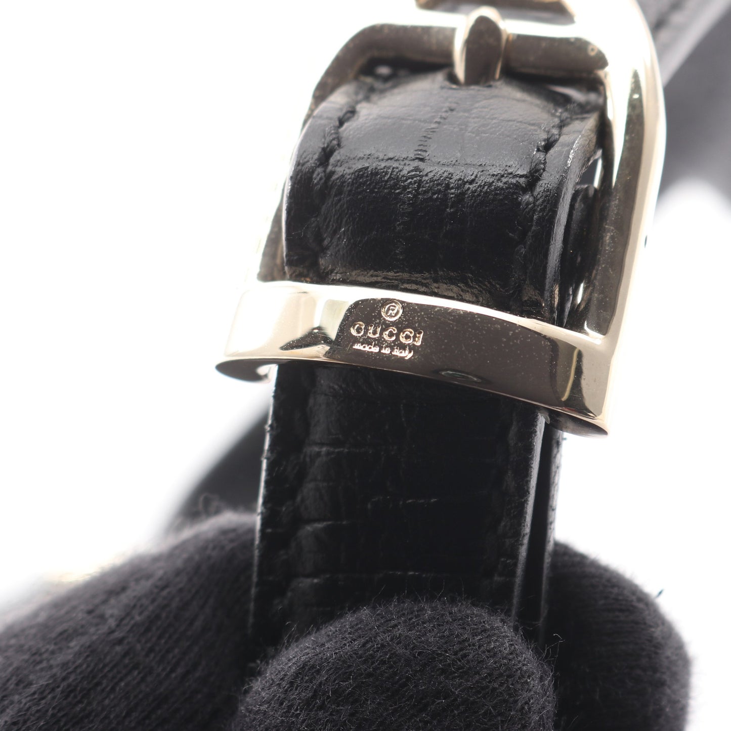 ハスラービット GGキャンバス ワンショルダーバッグ キャンバス レザー ブラック グッチ バッグ GUCCI