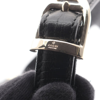 ハスラービット GGキャンバス ワンショルダーバッグ キャンバス レザー ブラック グッチ バッグ GUCCI